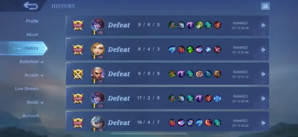 lose streak ml