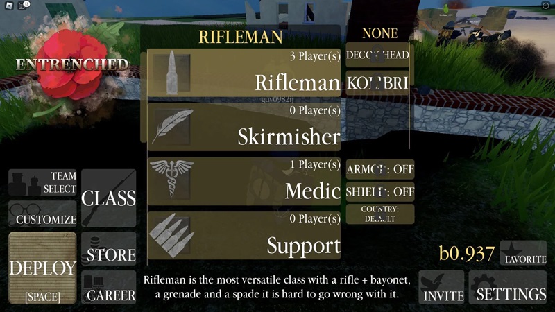 kelas terbaik Entrenched roblox