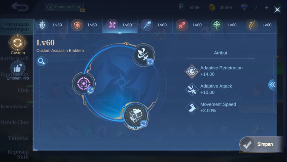 Emblem Saber Mobile Legends