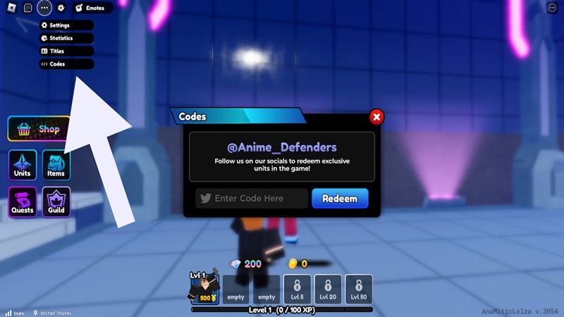 Code Anime Defenders Roblox Maret 2026