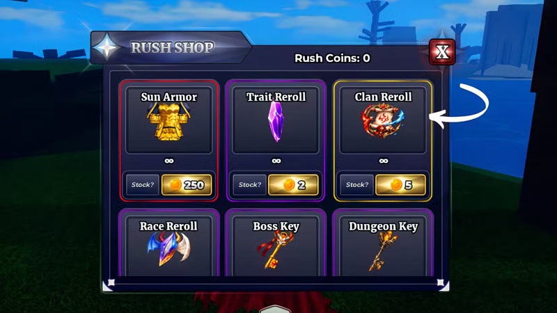 reroll clan sailor piece