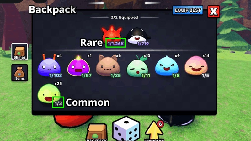 Peluang Roll Slime Langka