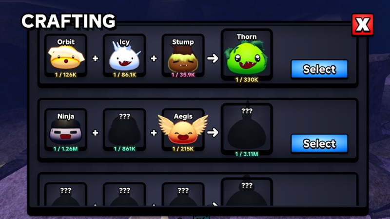 Crafting Recipe Slime RNG