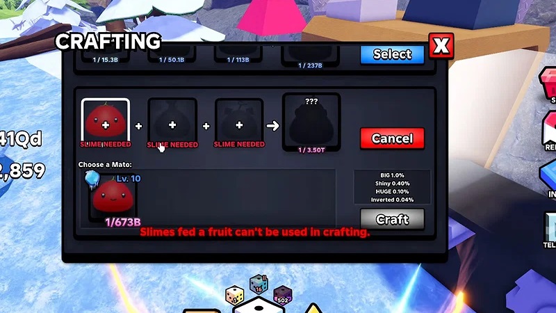 Crafting Recipe Slime RNG
